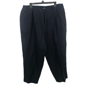 Talbots Plus Size Linen Crop Pants Navy Size 22-24 see measurements